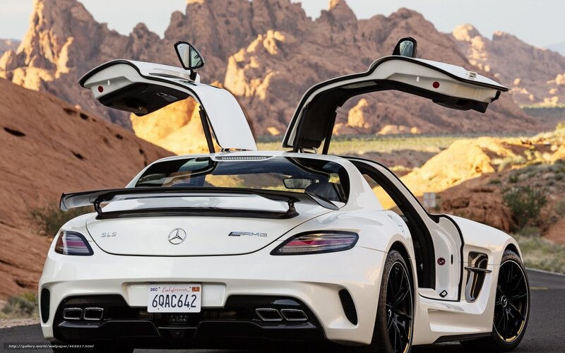 White Mercedes-Benz SLS AMG