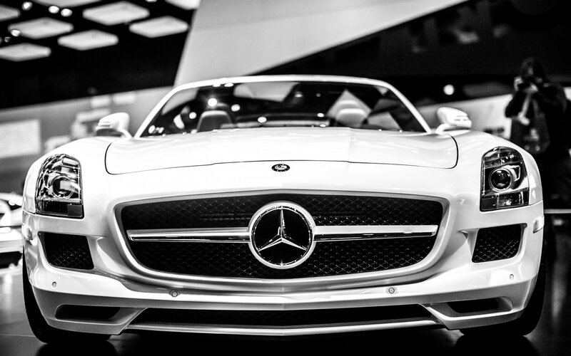 White Mercedes-Benz SLS AMG