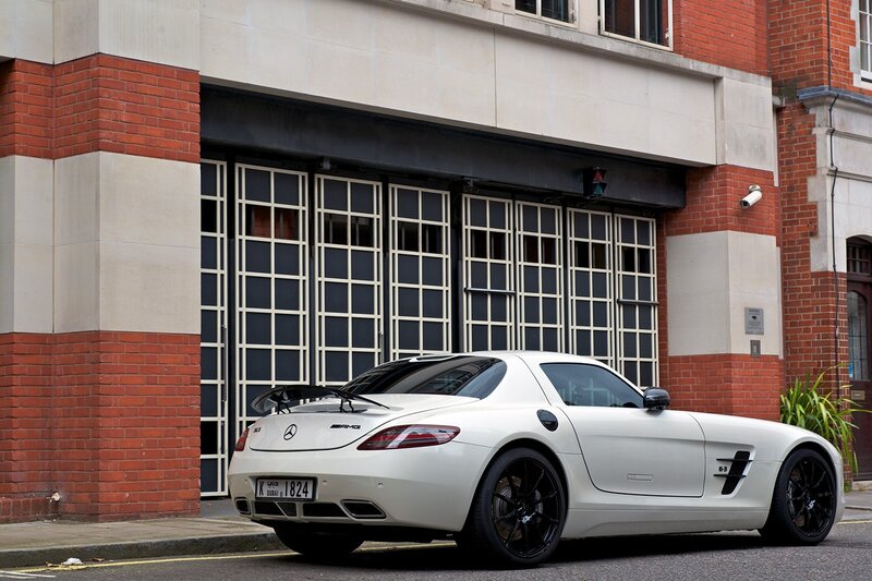 White Mercedes-Benz SLS AMG