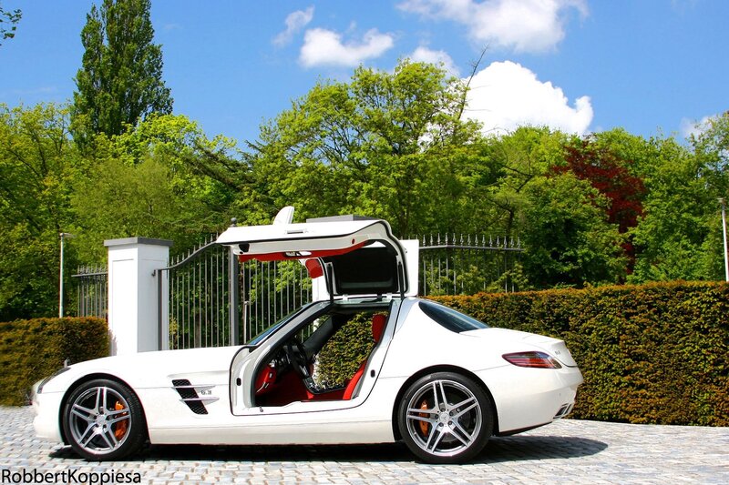 White Mercedes-Benz SLS AMG