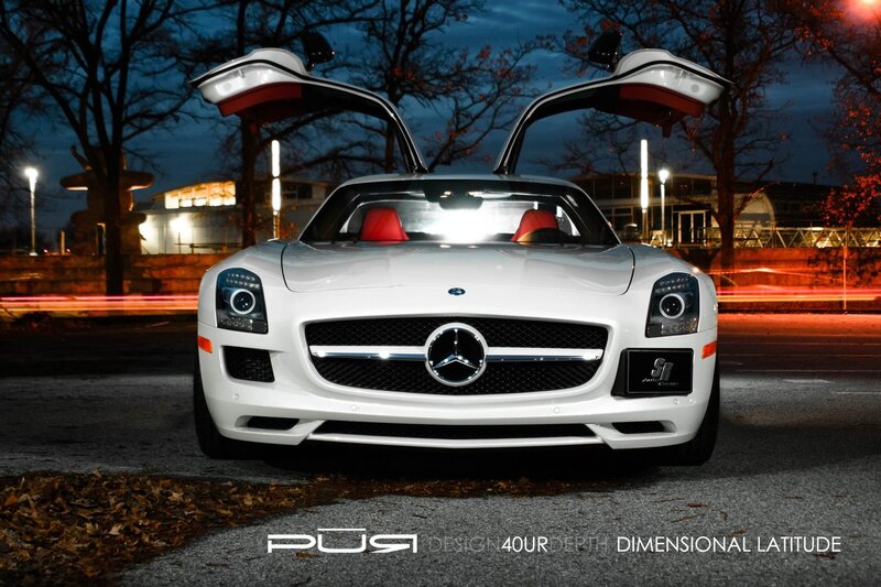 White Mercedes-Benz SLS AMG
