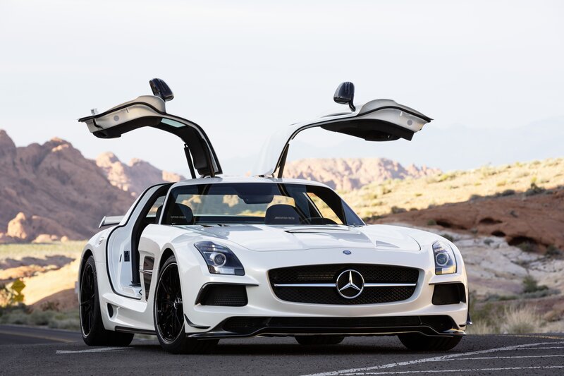 White Mercedes-Benz SLS AMG