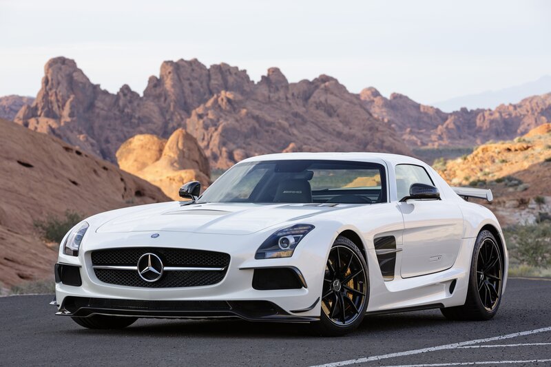 White Mercedes-Benz SLS AMG