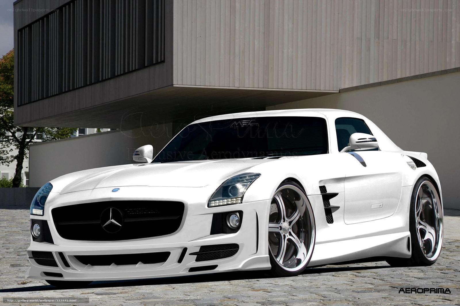 White Mercedes-Benz SLS AMG