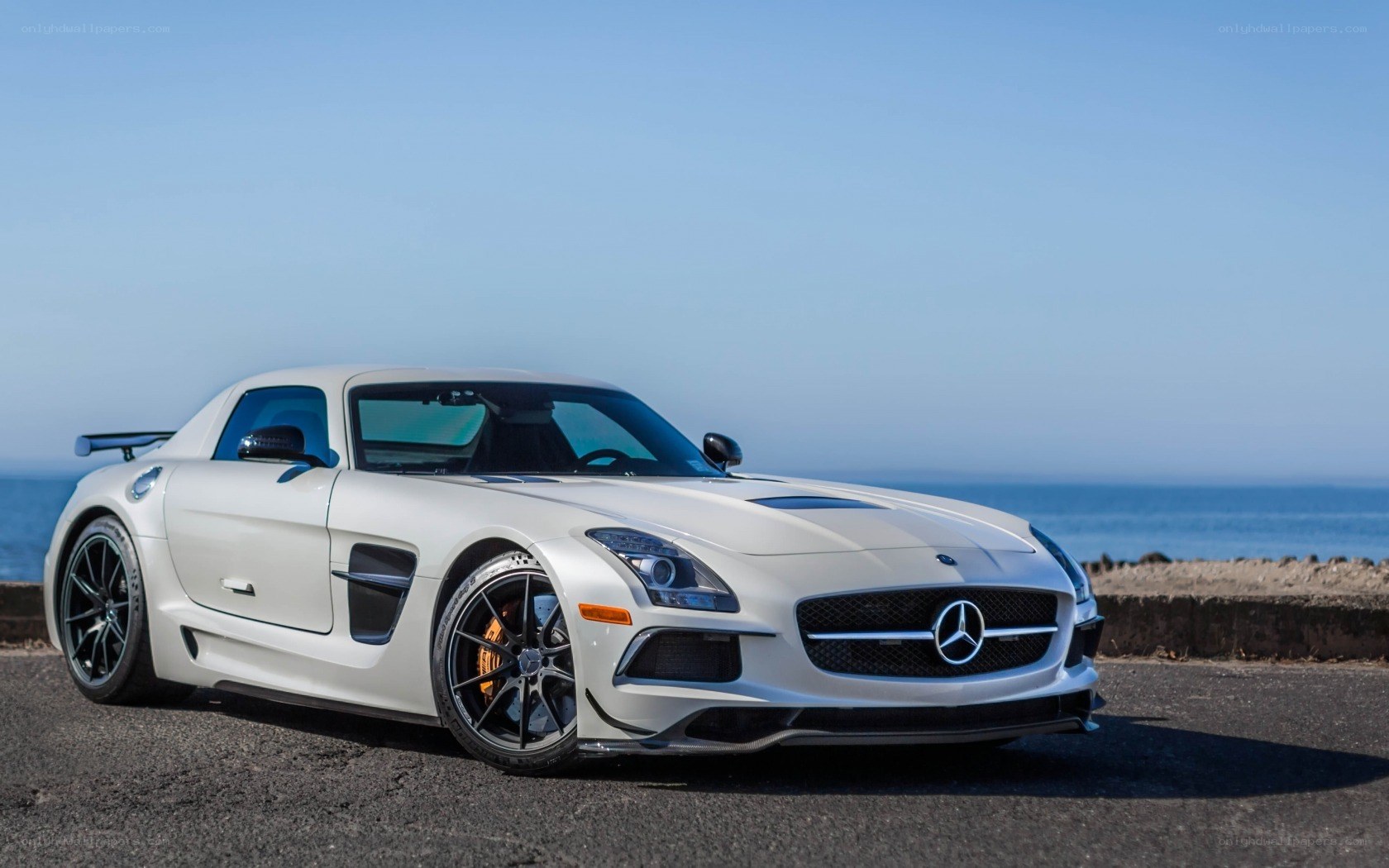 White Mercedes-Benz SLS AMG