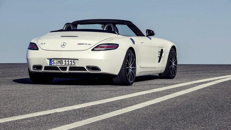 White Mercedes-Benz SLS AMG convertible