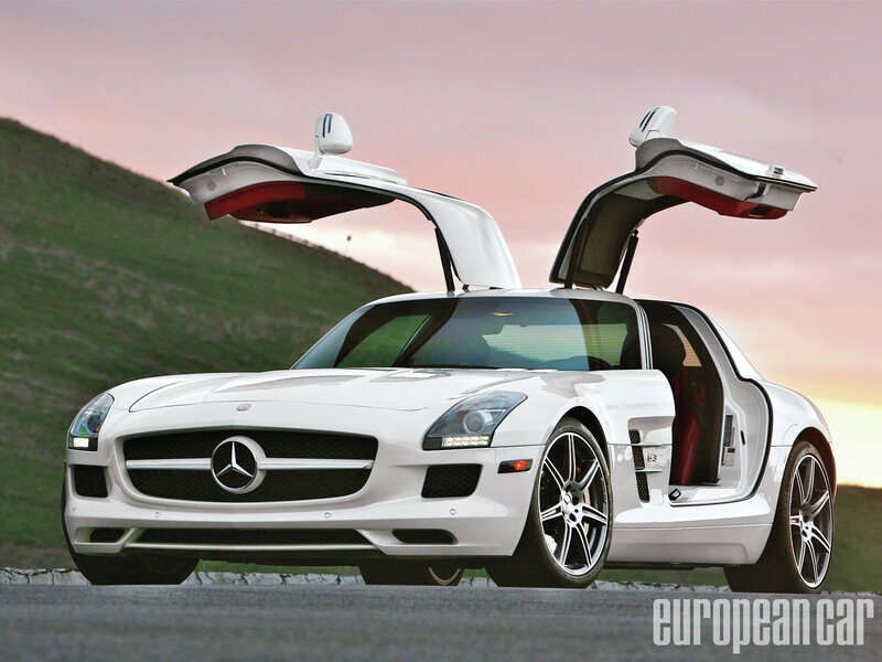 White Mercedes-benz Sls Amg — Dramatic