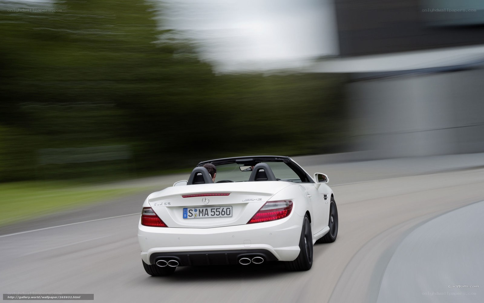 white mercedes-benz sls amg driving