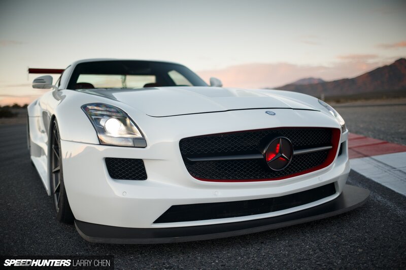 White Mercedes-benz Sports Car — Dramatic, Sunset
