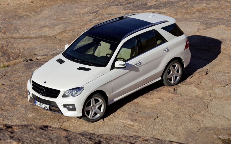 white mercedes-benz suv on rock
