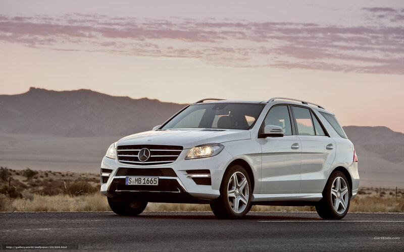 White Mercedes-benz Suv — Serene, Sunset, Photograph, Mountains
