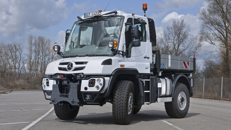 White Mercedes-Benz Unimog