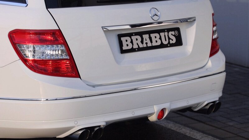 white mercedes-benz with brabus badge