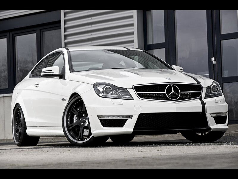 white mercedes c63 amg coupe