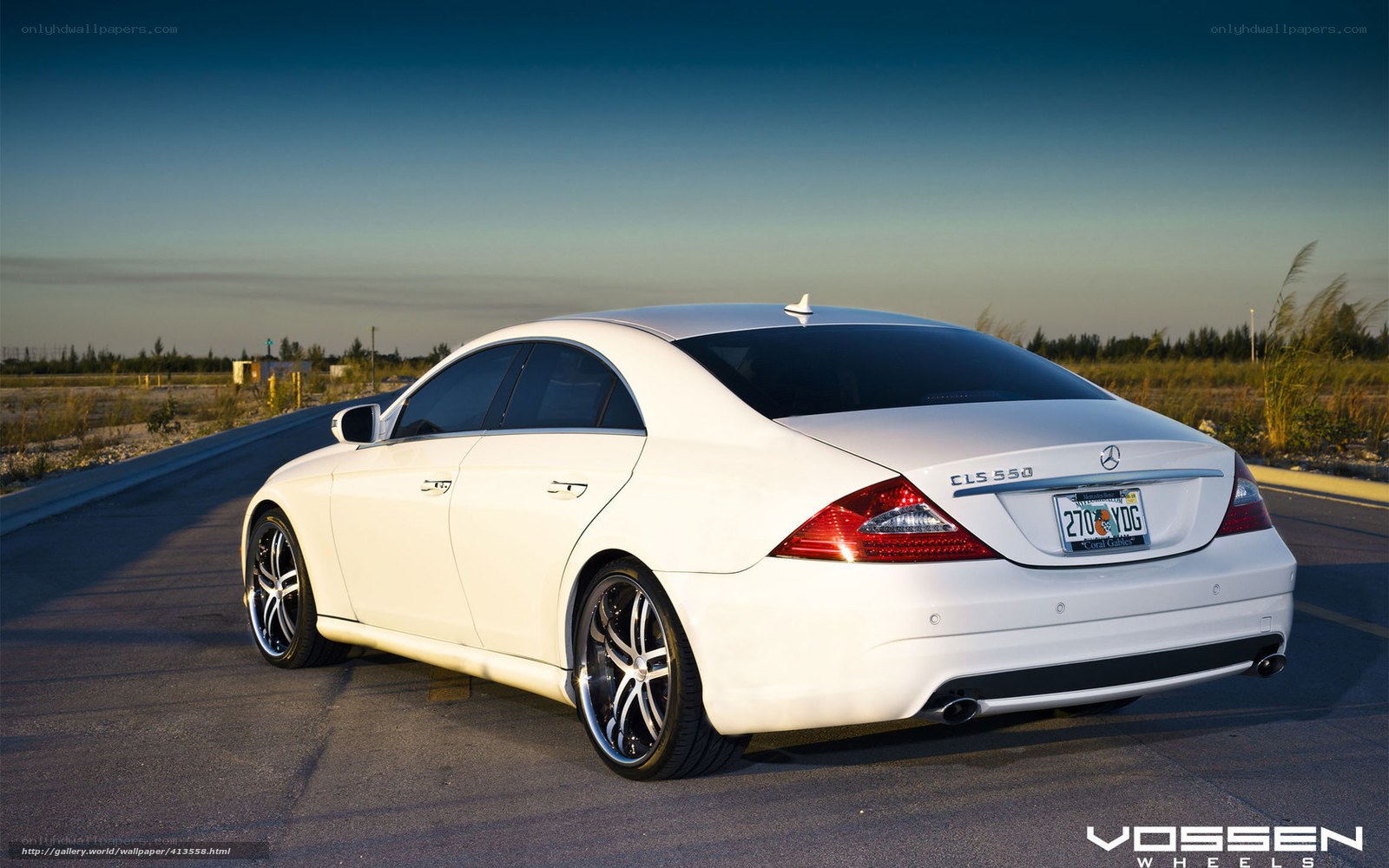 white mercedes cls 550 on road