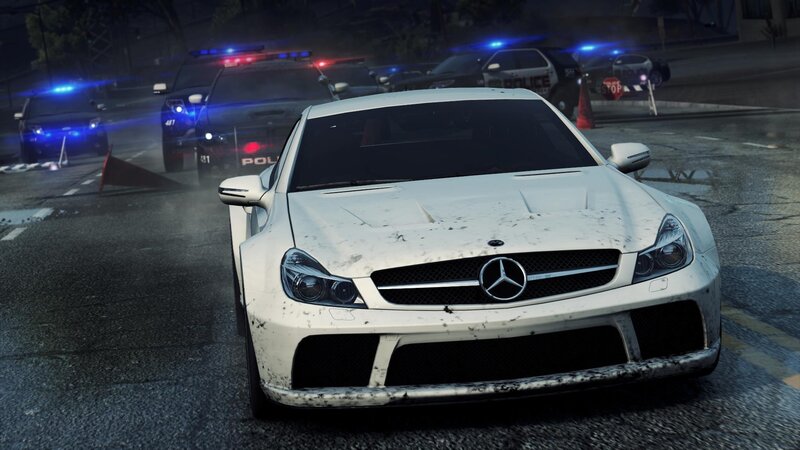 white mercedes in police chase