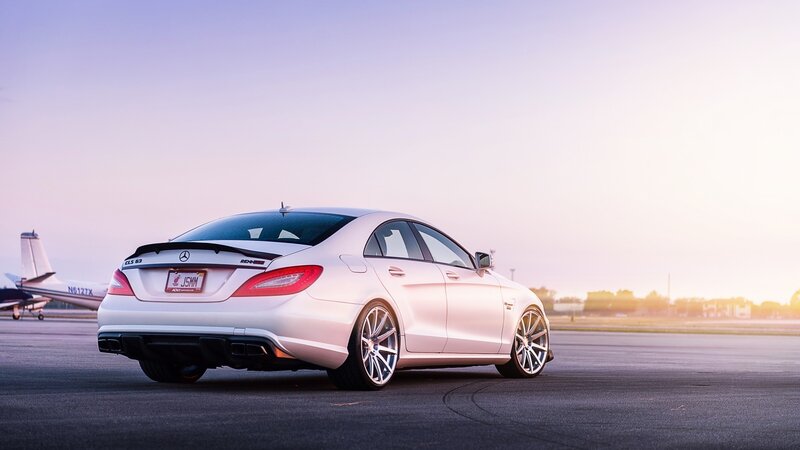 white mercedes on tarmac