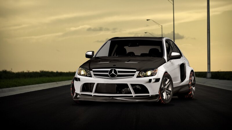 white mercedes sports car