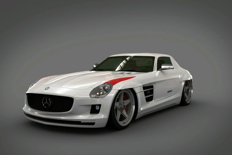 white mercedes sports car