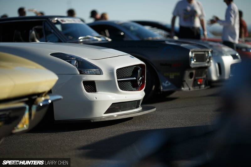 White Mercedes Sports Car — Dramatic