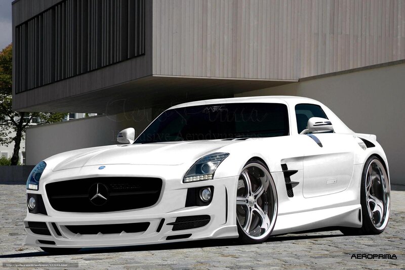 White Mercedes Sports Car — Modern, Afternoon