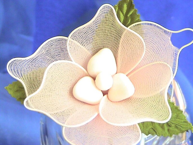 White Mesh Flower with Candies