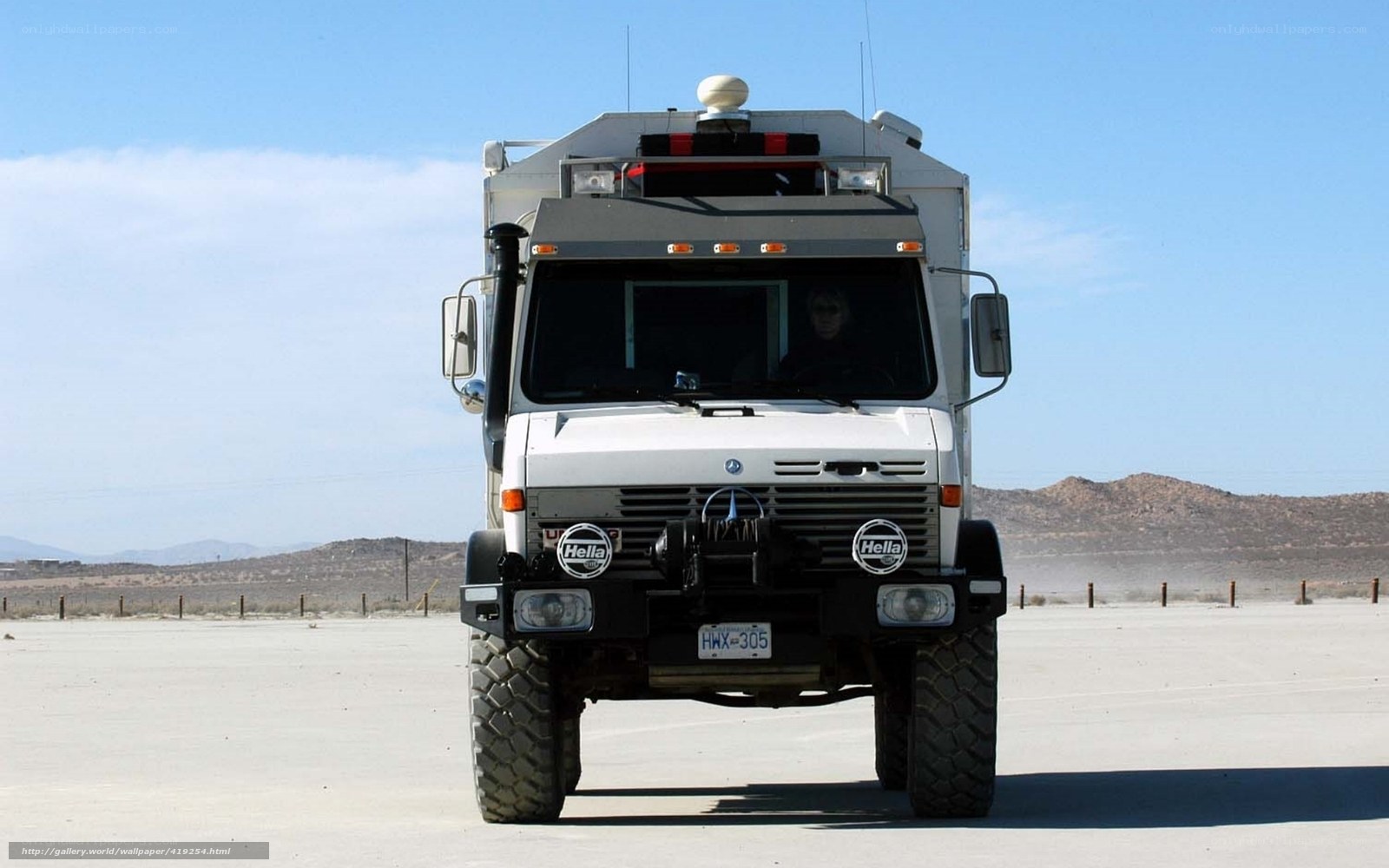 white military truck in desert