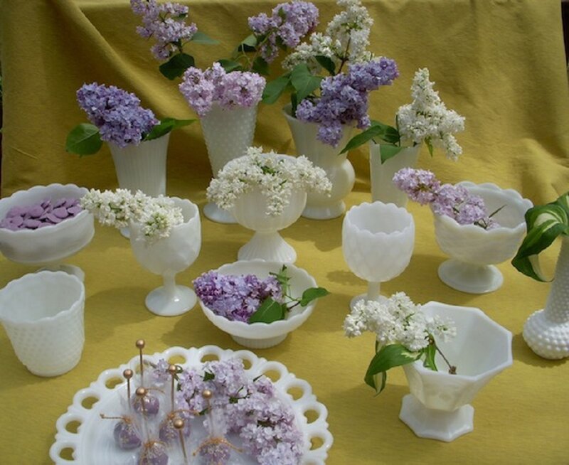 White Milk Glass Vases