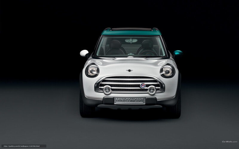 White Mini Concept Car — Silver, Dramatic, Photograph, Grille