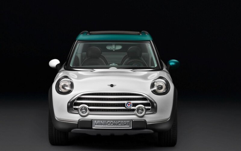 White Mini Concept Car — Silver, Dramatic
