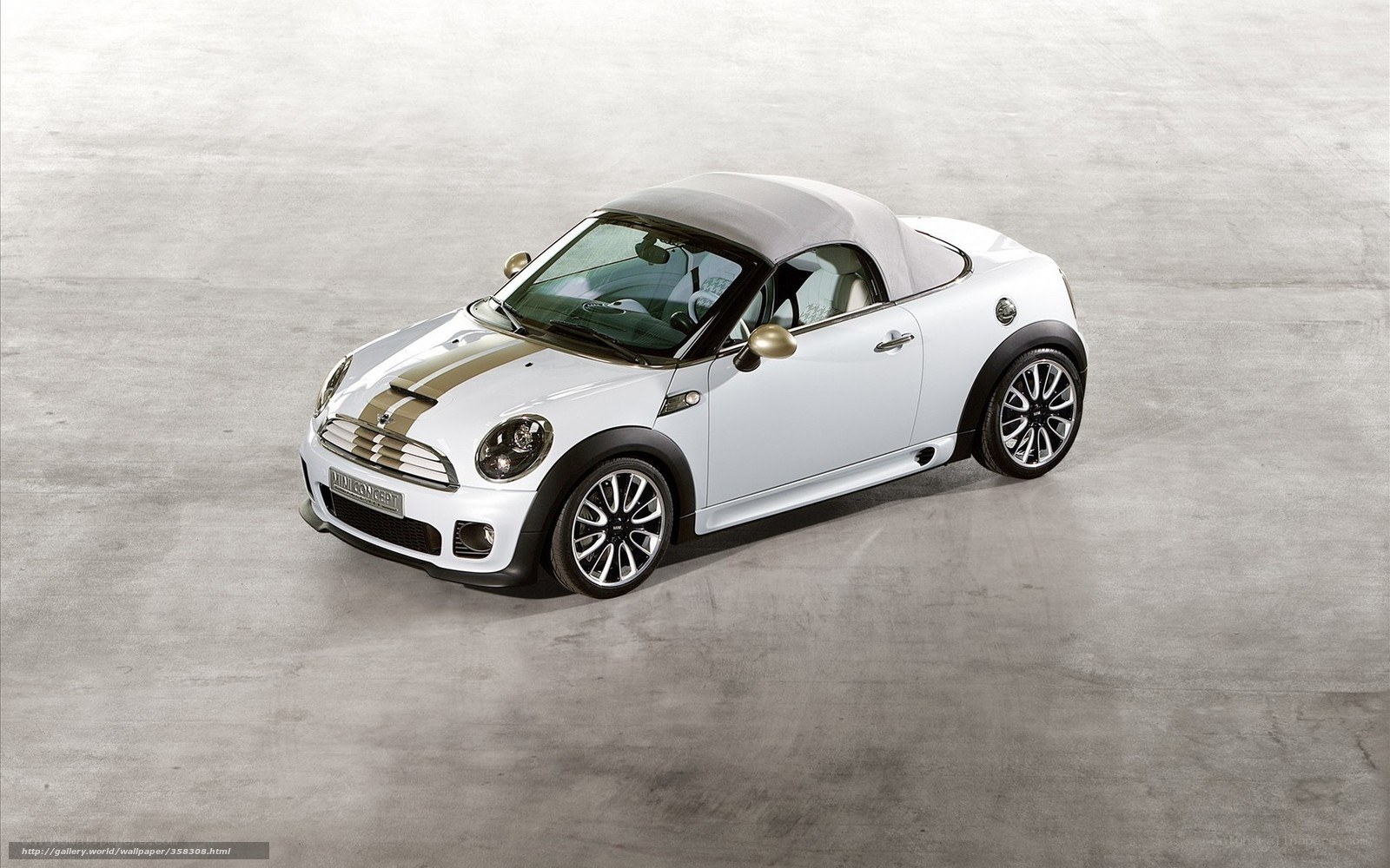 White MINI convertible car