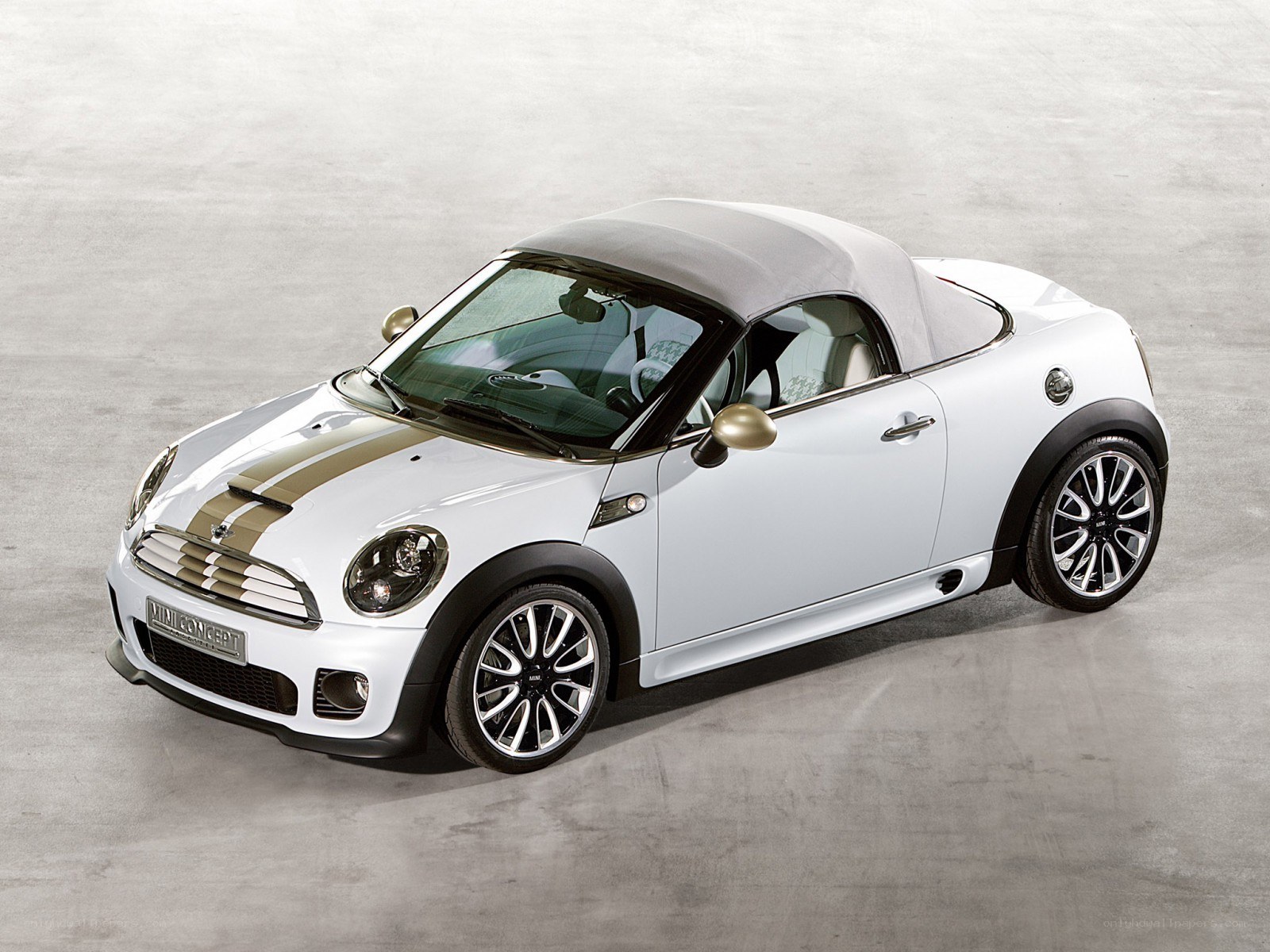 white mini convertible concept