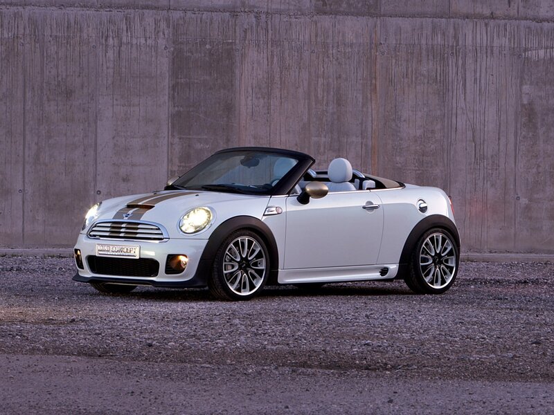 White Mini Convertible — Dramatic