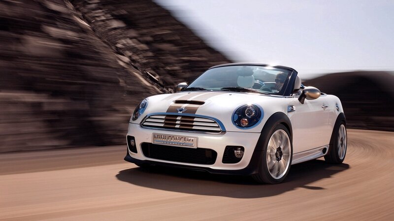 White Mini Convertible — Dynamic, Afternoon, Photograph, Car