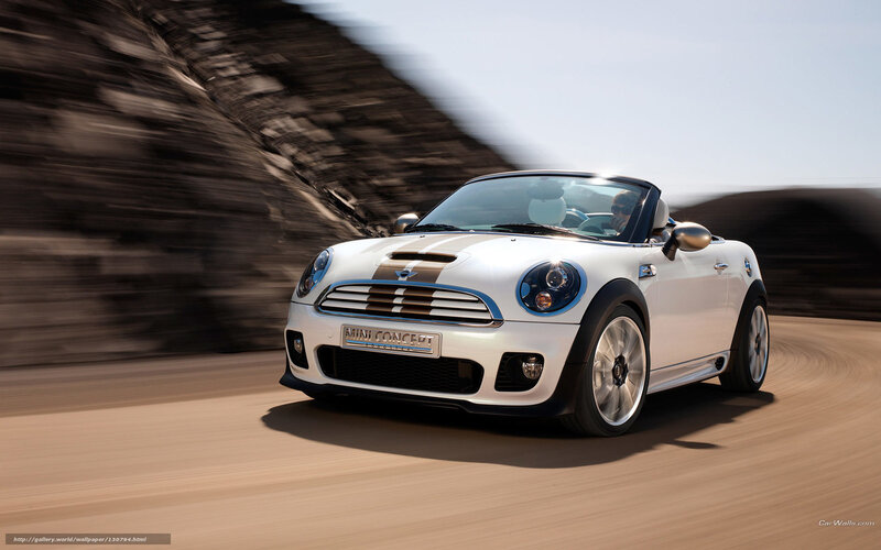 White MINI Convertible in Motion