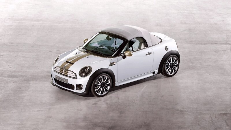 White Mini Convertible — Neutral, Photograph, Convertible Top