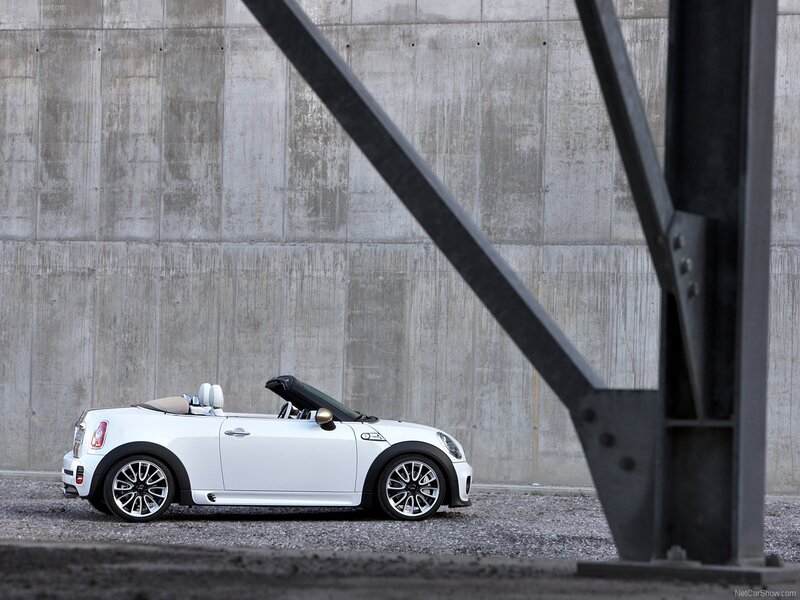White MINI Convertible parked