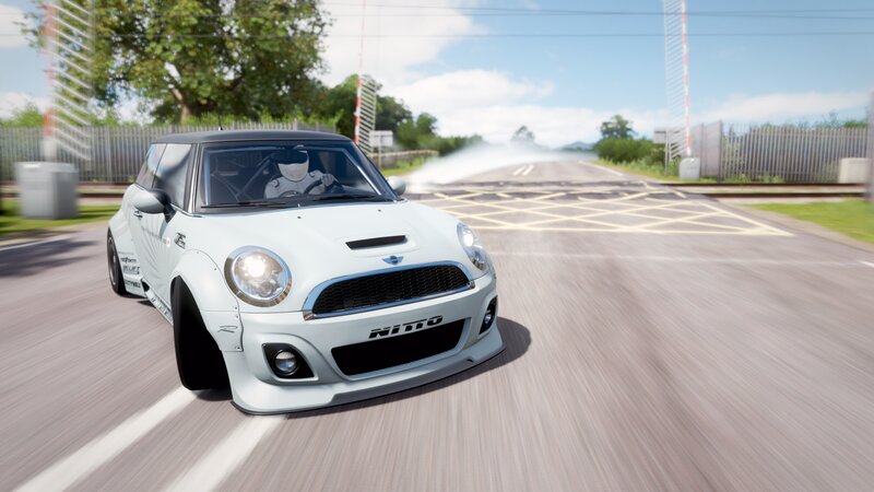 White Mini Cooper Car — Dynamic, Afternoon, 3d Render