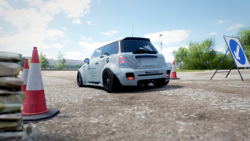 White Mini Cooper Car — Gray