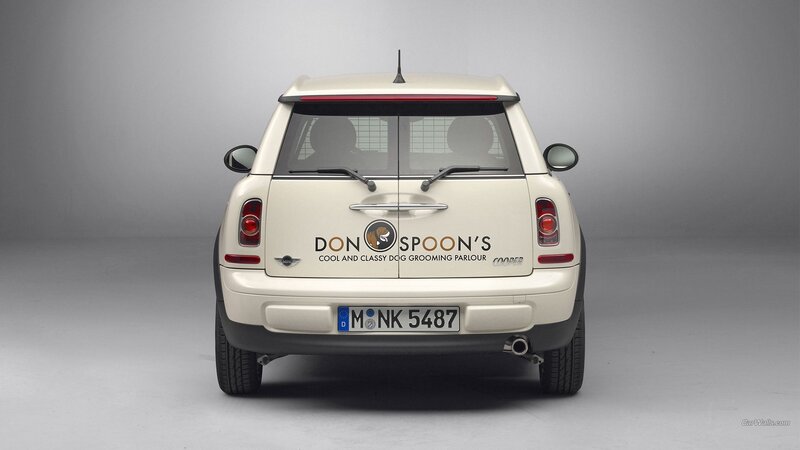 White Mini Cooper Car — Neutral, Photograph, License Plate