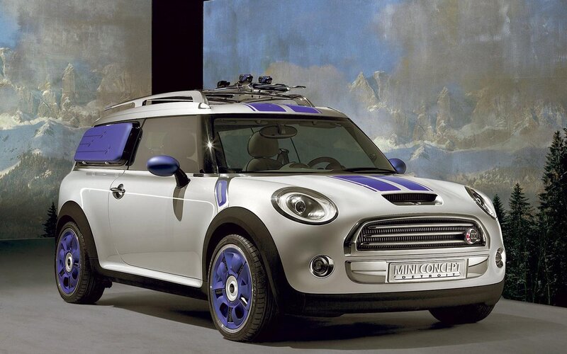 White Mini Cooper Concept Car