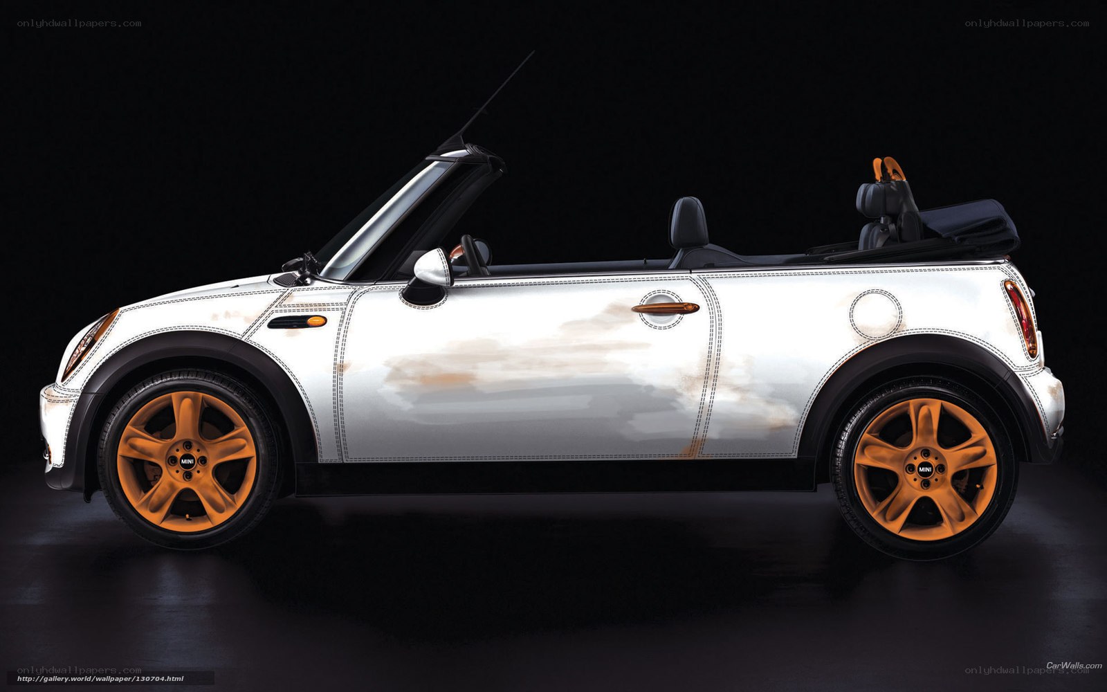 white mini cooper convertible