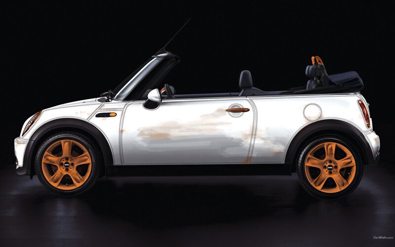 white mini cooper convertible