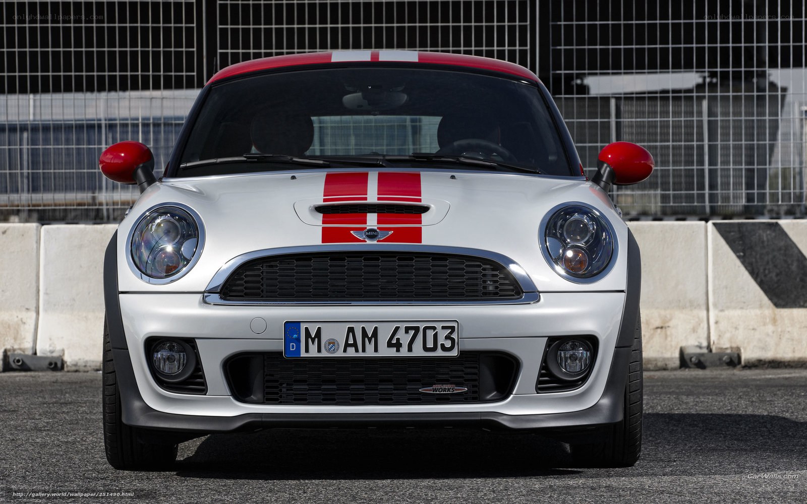 white mini cooper race car