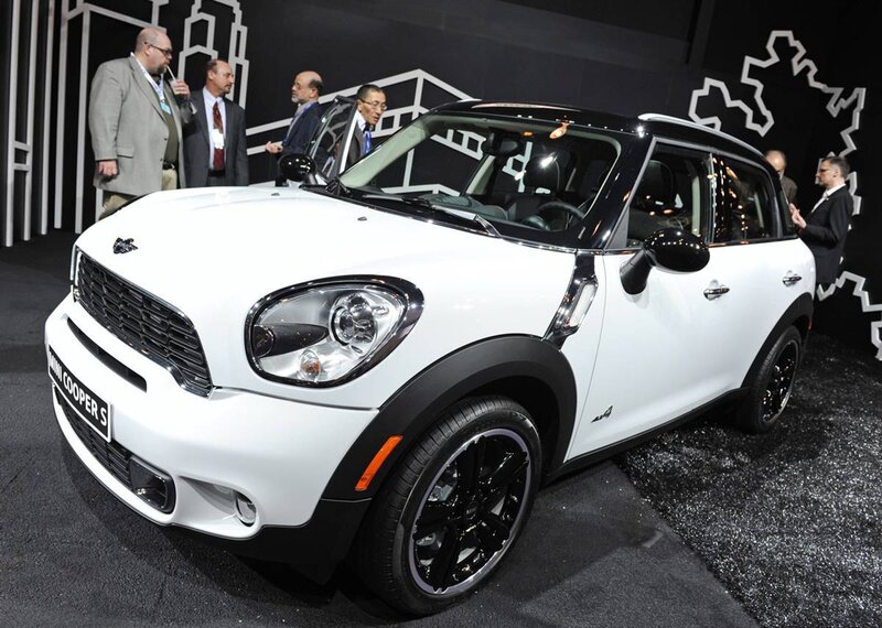 White MINI Cooper S on display