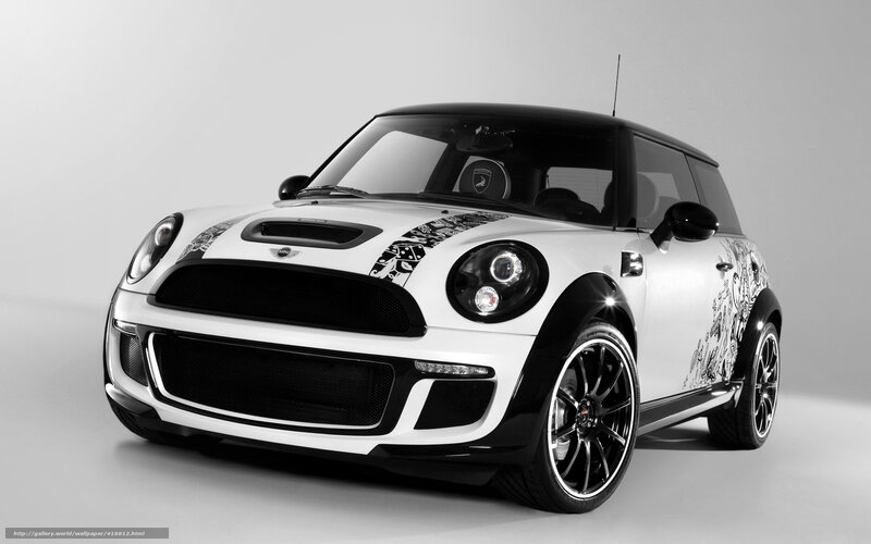 white mini cooper with graphics