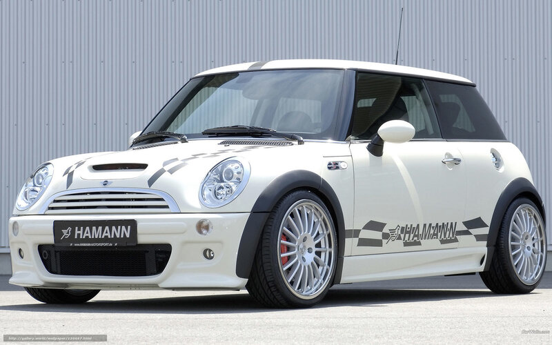 White Mini Cooper with Hamann branding