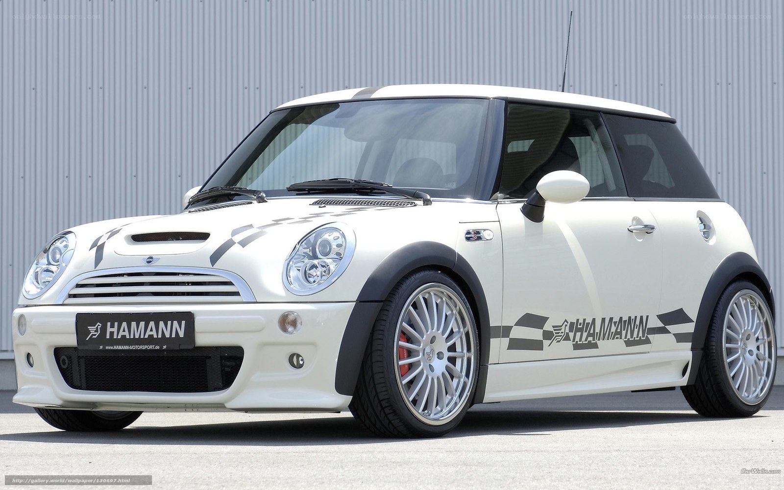 White Mini Cooper with Hamann branding