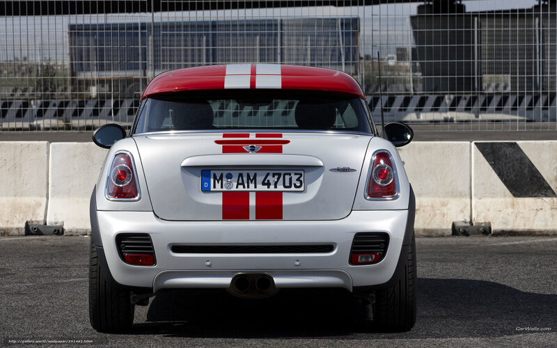 white mini cooper with red stripes