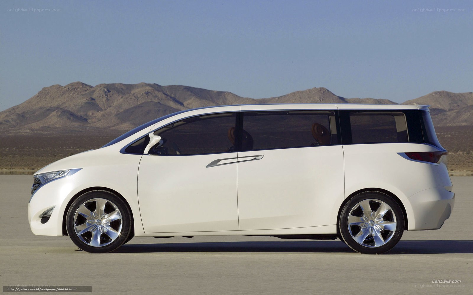white minivan in desert